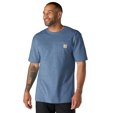 Carhartt Iconic K87 Pocket T-Shirt (Dark Tranquil Blue Heather) Size 3XLT