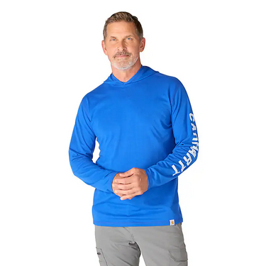 Carhartt Force Relaxed Logo Hoodie (Electric Indigo) Size S