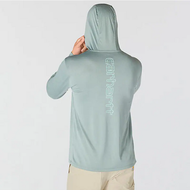 Carhartt Force Sun Defender™ Relaxed Logo Hoodie (Green Slate Heather) Size XL