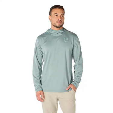 Carhartt Force Sun Defender™ Relaxed Logo Hoodie (Green Slate Heather) Size XL