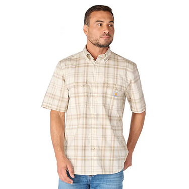 Carhartt Fort Loose Short Sleeve Plaid Shirt (Eggshell) Size XXLT