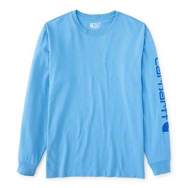 Carhartt Dearborn Loose LS Logo T-Shirt (Tranquil Blue) Size M