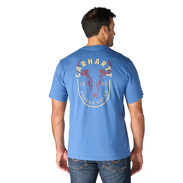 Carhartt Irvine Relaxed Skull T-Shirt (Dark Tranquil Blue) Size M
