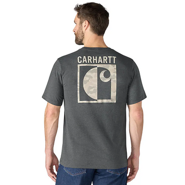 Carhartt Irvine Relaxed Block Camo T-Shirt (Carbon Heather) Size S