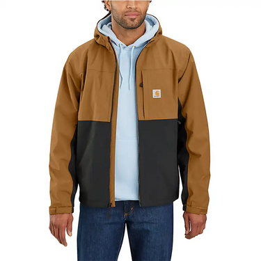 Carhartt Men's Storm Defender® Waterproof Jacket - Relaxed Fit (Carhartt Brown/Black) Size XLT