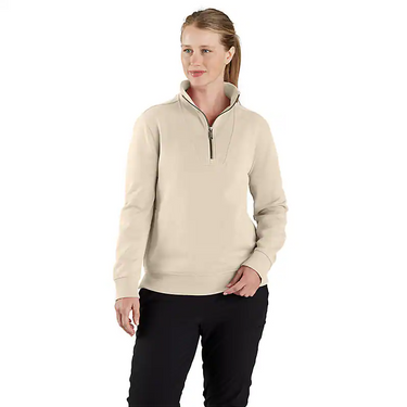 Carhartt Women's TENCEL™ Fiber Series Relaxed Fit Half-Zip Sweatshirt (Oat Milk) Size L