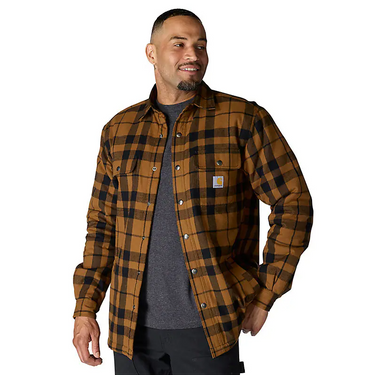 Carhartt Relaxed Fit Flannel Sherpa-Lined Shirt Jac (Carhartt Brown) Size XXL