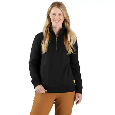Carhartt Women's TENCEL™ Fiber Series Relaxed Fit Half-Zip Sweatshirt (Black) Size 3XL