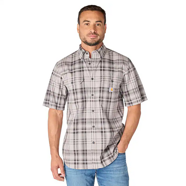 Carhartt Fort Loose Short Sleeve Plaid Shirt (Carhartt Grey) Size XXL