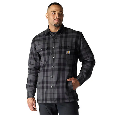 Carhartt Relaxed Fit Flannel Sherpa-Lined Shirt Jac (Shadow) Size L
