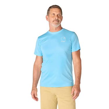 Carhartt Force Sun Defender™ Relaxed Logo T-Shirt (Blue Gleam Heather) Size XL