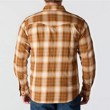 Carhartt Montana Rugged Flex™ Relaxed Fit Lightweight Long-Sleeve Snap-Front Plaid Shirt (Carhartt Brown) Size XXL