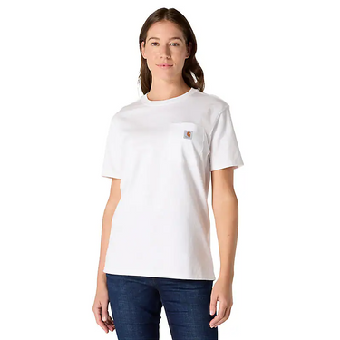 Carhartt Women's Loose Fit Heavyweight Short-Sleeve Pocket T-Shirt (White) Size L