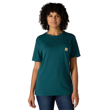 Carhartt Women's Loose Fit Heavyweight Short-Sleeve Pocket T-Shirt (Greenstone) Size M
