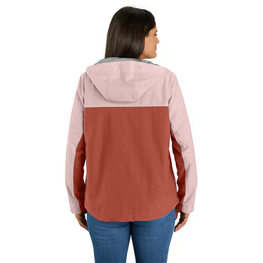 Carhartt Women's Rain Defender® Loose Fit Lightweight Packable Anorak (Soft Rose/Saddle Red) Size L