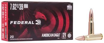 Federal American Eagle, 7.62x39mm, FMJ, 124 Grain, 20 Rounds