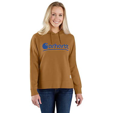 Carhartt Women's TENCEL™ Fiber Series Loose Fit Graphic Hooded Sweatshirt (Brown) Size 3XL
