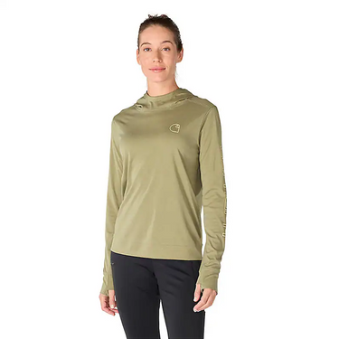 Carhartt Women's Force Sun Defender™ Relaxed Logo Hoodie (Dill Heather) Size S