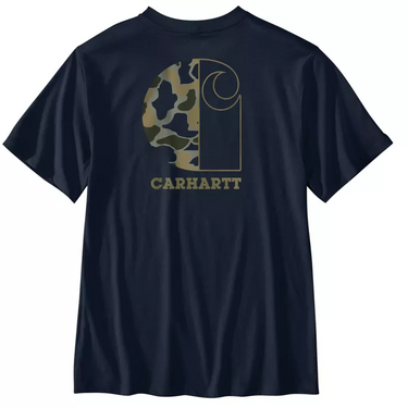 Carhartt Relaxed Fit Lightweight Camo Logo Pocket Graphic T-Shirt (Navy) Size XXL
