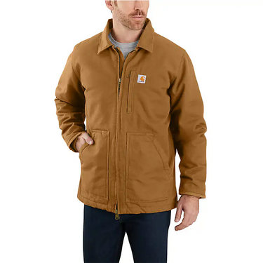 Carhartt Men's Sherpa-Lined Field Jacket - Loose Fit - Washed Duck (Carhartt Brown) Size 2XLT