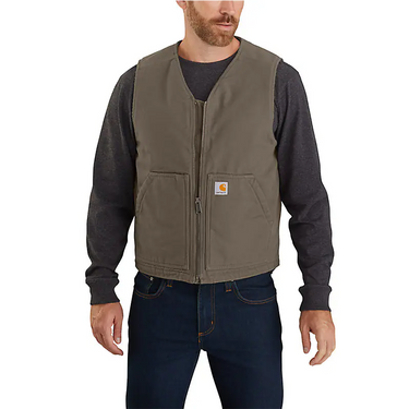 Carhartt Relaxed Fit Washed Duck Sherpa-Lined Vest (Driftwood) Size 2XLT