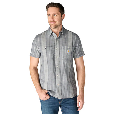 Carhartt Bozeman Relaxed Short Sleeve Plaid Shirt (Navy) Size L