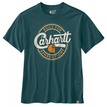 Carhartt Men's Relaxed Fit Lightweight Script Graphic T-Shirt (Greenstone) Size XL