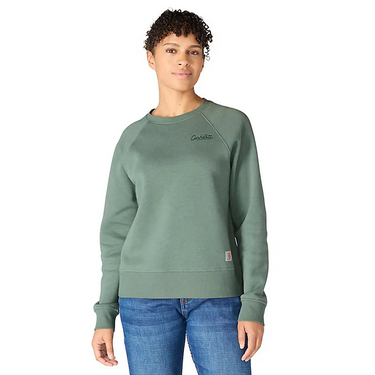 Carhartt Women's Women's Sawyer Crewneck Sweatshirt (Green Slate) Size XL