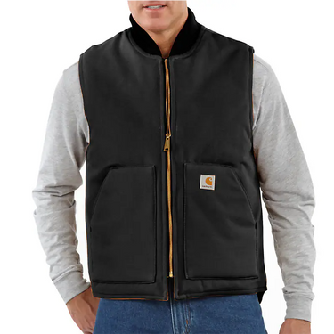 Carhartt Relaxed Fit Firm Duck Insulated Rib Collar Vest (Black) Size XXLT