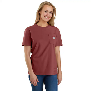 Carhartt Women's Loose Fit Heavyweight Short-Sleeve Pocket T-Shirt (Barnwood) Size XL