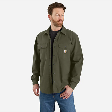 Carhartt Rugged Flex® Relaxed Fit Canvas Fleece-Lined Shirt Jac (Basil) Size 3XL