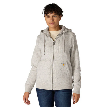 Carhartt Women's Relaxed Fit Midweight Sherpa-Lined Full-Zip Sweatshirt (Asphalt Heather) Size L