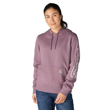 Carhartt Women's Sawyer Script Logo Sweatshirt (Ash Berry Heather) Size M