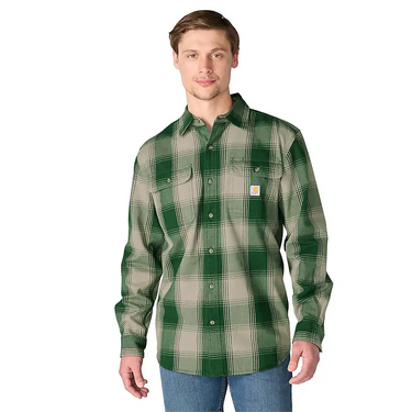 Carhartt Hubbard Loose LS Plaid Shirt (Douglas Fir) Size M