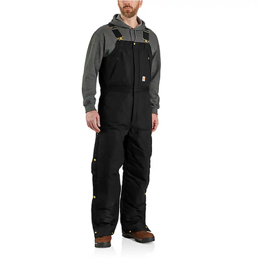 Carhartt Men's Loose Fit Firm Duck Insulated Biberall - 4 Extreme Warmth Rating (Black) Size XXL-R