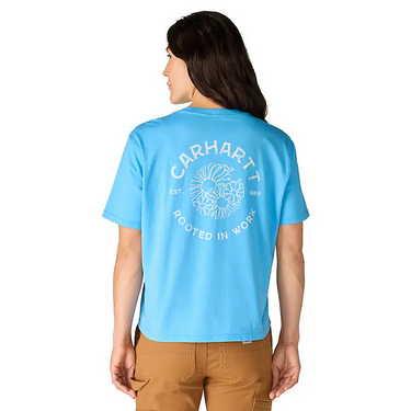 Carhartt Women's TENCEL™ Fiber Series Loose Floral T-Shirt (Tranquil Blue) Size M