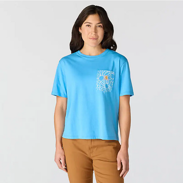 Carhartt Women's TENCEL™ Fiber Series Loose Floral T-Shirt (Tranquil Blue) Size M