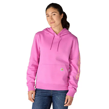 Carhartt Women's Sawyer Script Logo Sweatshirt (Electric Fuchsia) Size L