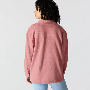 Carhartt Women's Oversized-Fit Heavyweight Waffle Knit Shirt (Rose Tint) Size S