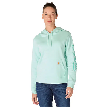 Carhartt Women's Sawyer Script Logo Sweatshirt (Fresh Mint) Size M