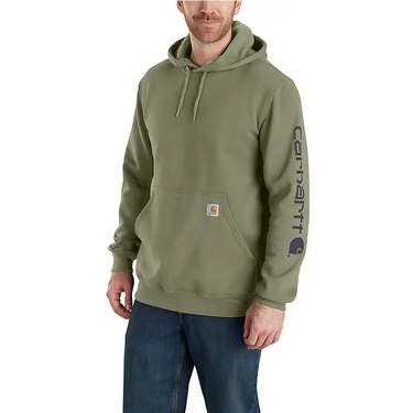 Carhartt Loose Fit Midweight Logo Sleeve Graphic Hoodie (Dusty Olive) Size XLT