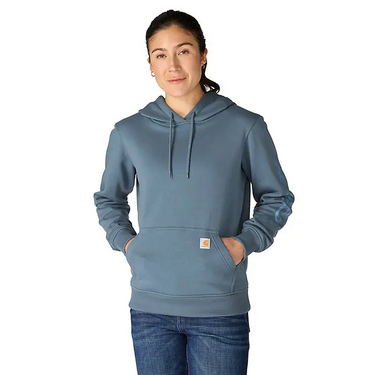 Carhartt Women's Sawyer Script Logo Sweatshirt (Iron Blue) Size XL