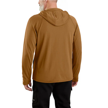 Carhartt Force® Relaxed Fit Full-Zip Long-Sleeve Hooded Fleece-Lined Shirt (Carhartt Brown) Size L