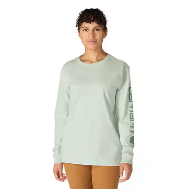 Carhartt Women's Dearborn Loose Logo T-Shirt (Smoked Teal) Size XXL