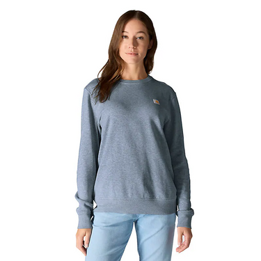 Carhartt Women's TENCEL™ Fiber Series Relaxed Fit French Terry Crewneck Sweatshirt (Light Faded Navy Heather) Size