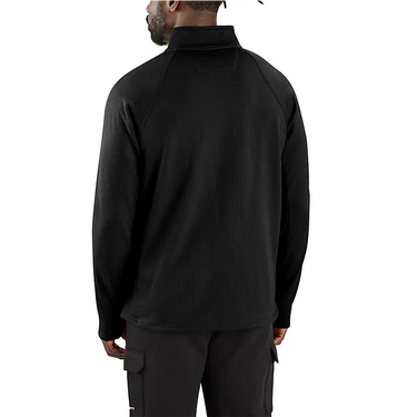 Carhartt Force® Relaxed Fit Mock Neck Half-Zip Fleece-Lined Shirt (Black) Size M