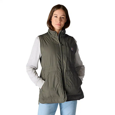 Carhartt Women's Rain Defender® Relaxed Fit Lightweight Insulated Mock-Neck Vest (Dusty Olive) Size XL