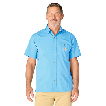 Carhartt Force Sun Defender™ Woven Relaxed Short Sleeve Shirt (Tranquil Blue) Size L