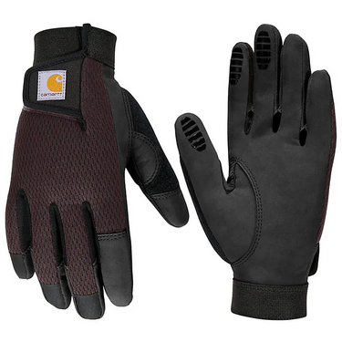 Carhartt Women's Synthetic Leather High Dexterity Touch Sensitive Secure Cuff Glove (Blackberry) Size L