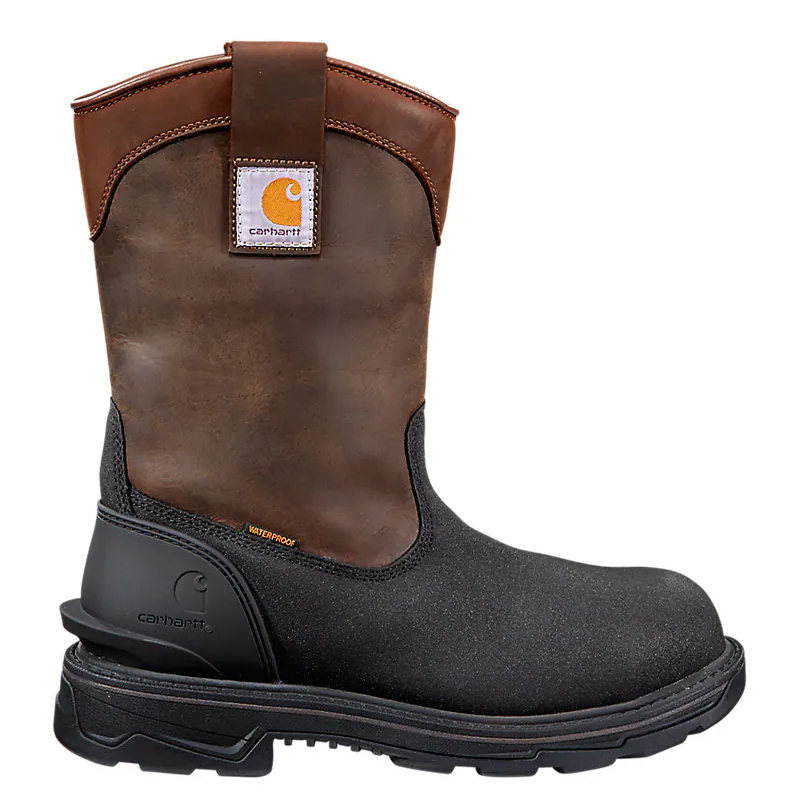 Load image into Gallery viewer, Carhartt IRONWOOD INSULATED 11&quot; ALLOY TOE WELLINGTON 12M Brown Oil Tanned/Black Coated
